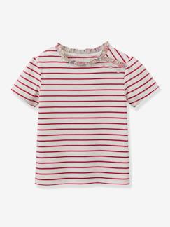 Niña-Camisetas-Camiseta marinera niña de tejido Liberty - algodón orgánico CYRILLUS