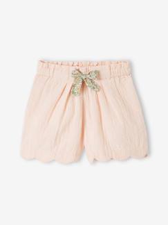 Niña-Shorts y bermudas-Short de gasa de algodón con acabados en escama, para niña