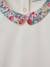 Camiseta niña con cuello de tejido Liberty de algodón orgánico CYRILLUS crudo 