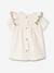 Conjunto de vestido y sombrero bob de gasa de algodón para bebé recién nacida crudo 