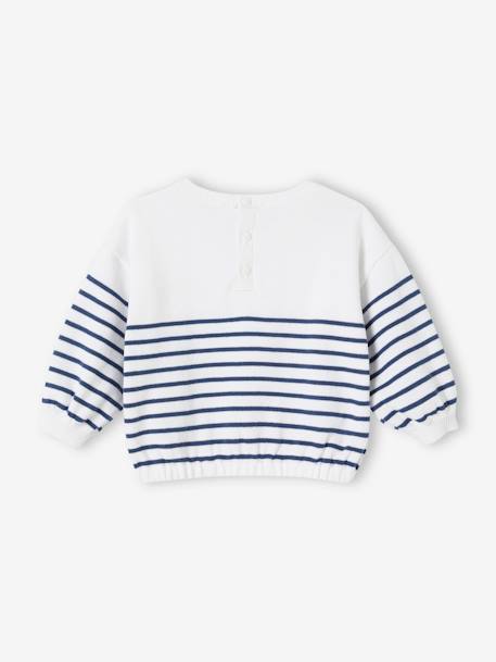 Jersey estilo marinero bordado para bebé rayas azul marino 