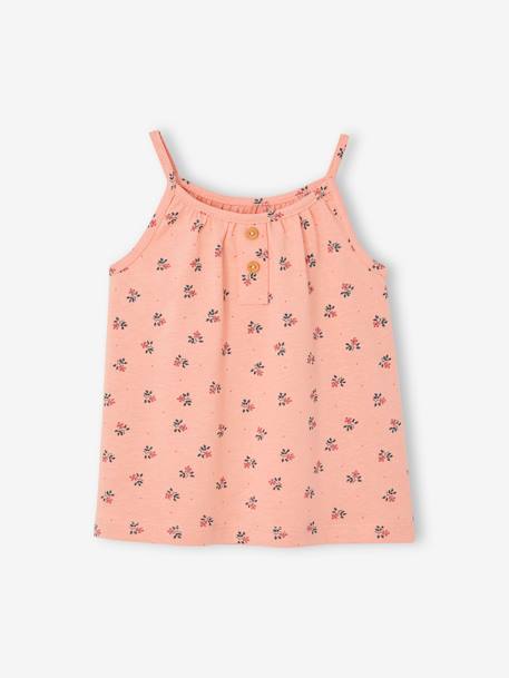 Algodón orgánico-Bebé-Camiseta sin mangas de rayas finas con tirantes, para bebé