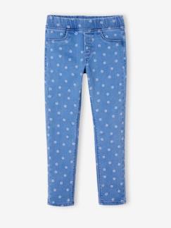 Pantalones y Vaqueros-Treggings bordados de felpa efecto denim, para niña