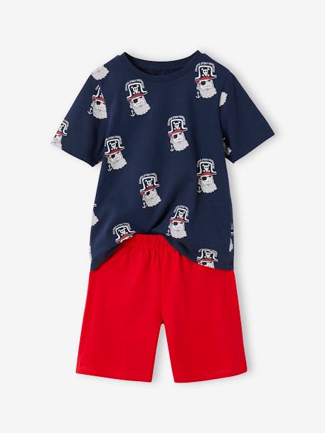 Pack de 2 pijamas con short con piratas para niño azul marino 