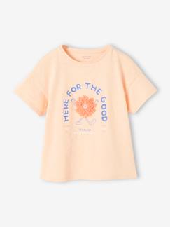 camisetas-Camiseta con motivo con flecos y detalles irisados para niña