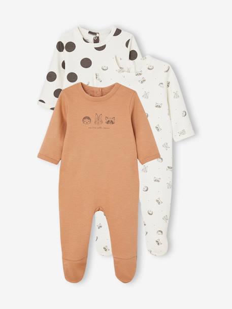 Bebé-Pijamas-Pack de 3 peleles para bebé de interlock BASICS