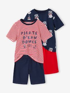 Pijamas y bodies bebé-Niño-Pack de 2 pijamas con short con piratas para niño