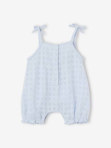Pelele bordado para bebé recién nacido azul claro 