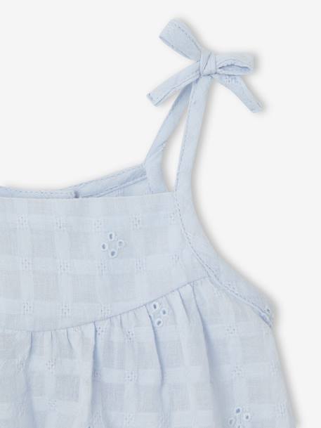 Pelele bordado para bebé recién nacido azul claro 