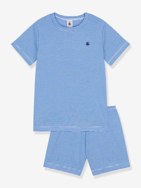 Pijama con short a rayas PETIT BATEAU azul 