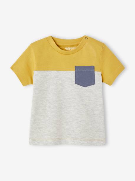 Algodón orgánico-Bebé-Camisetas-Camiseta colorblock de manga corta para bebé