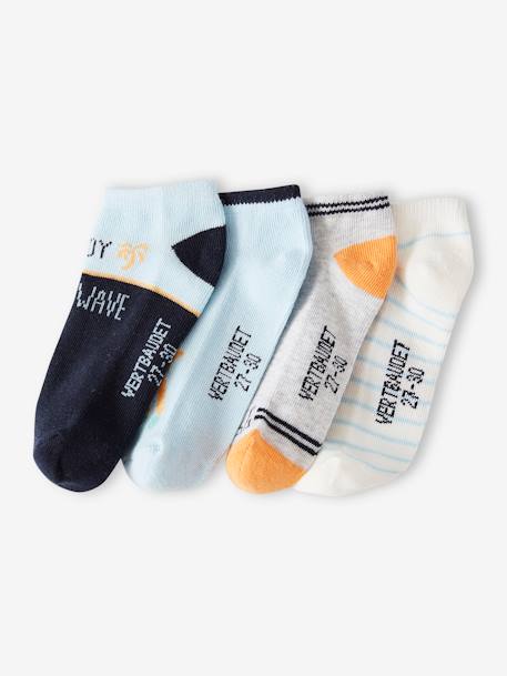 Pack de 4 pares de calcetines cortos para niño azul claro 