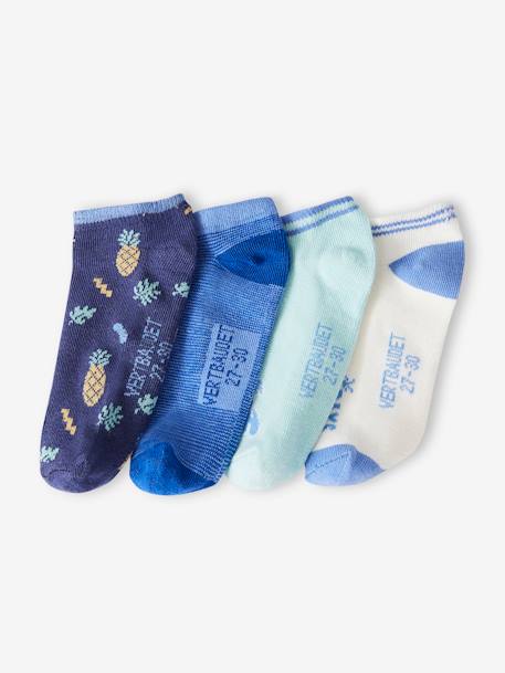 Pack de 4 pares de calcetines cortos 'holidays' niño azul azur 