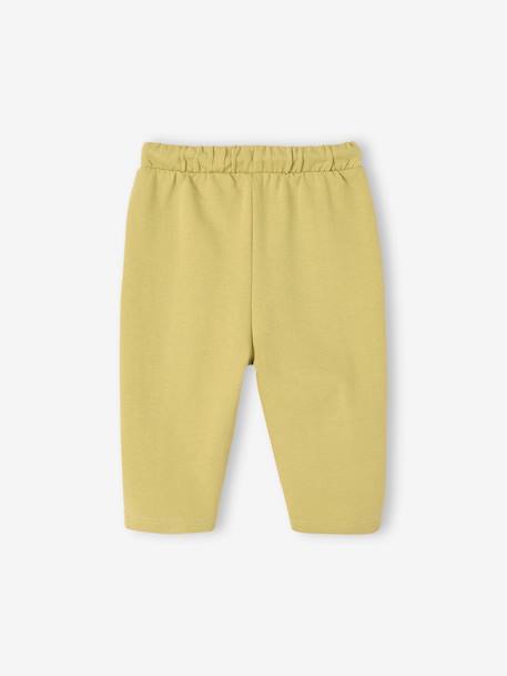 Pantalón de felpa con cintura elástica para bebé amarillo 