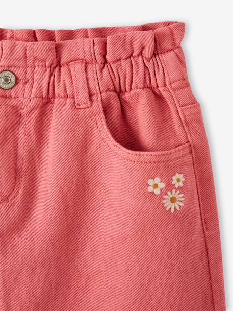 Falda de color estilo paperbag fácil de vestir para niña lavanda+rosa chicle 
