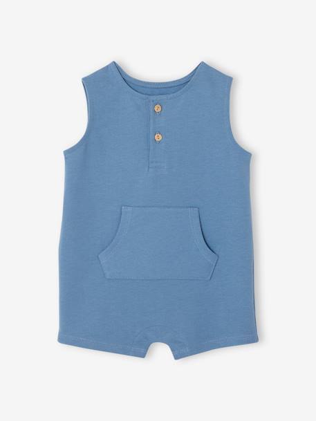 Monoshort de felpa para bebé azul+azul claro 