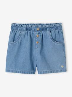 Niña-Shorts y bermudas-Short de denim ligero fácil de vestir para niña