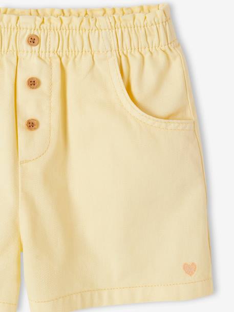 Short de color fácil de vestir para niña amarillo pastel+azul marino+rosado 