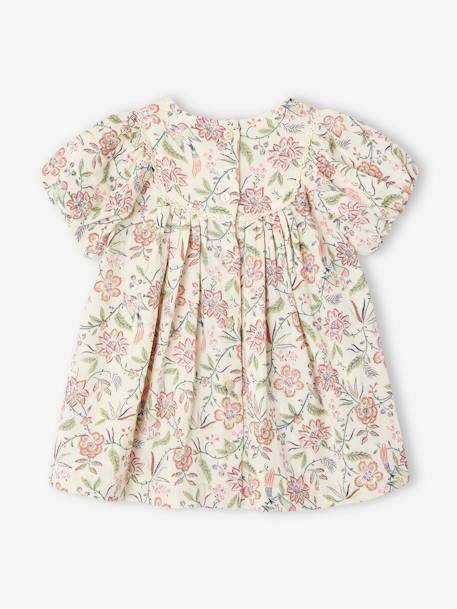 Vestido de gasa de algodón y cinta para el pelo para bebé, colección cápsula 'Día de la Madre' vainilla 
