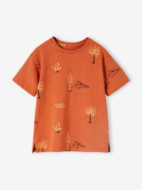 Camiseta estampada desierto para niño albaricoque 