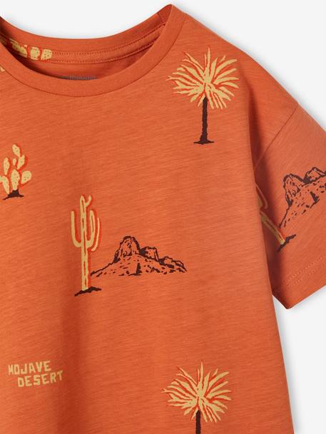 Camiseta estampada desierto para niño albaricoque 