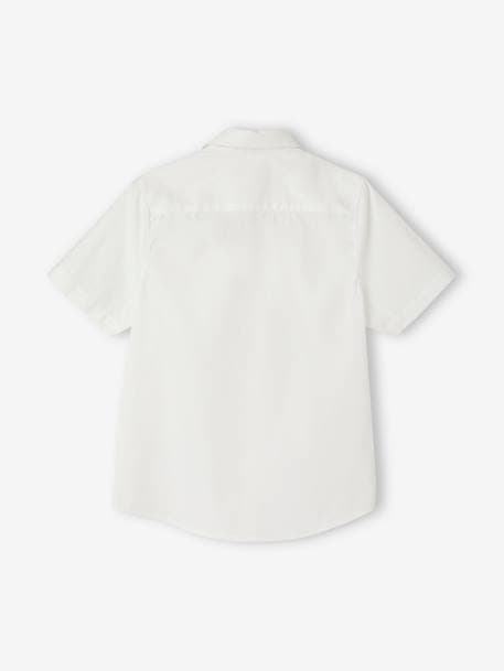 Camisa de fiesta de manga corta con pajarita extraíble para niño blanco 