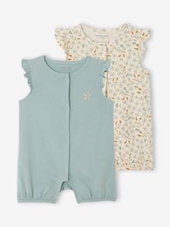 Pijamas y bodies bebé-Pack de 2 monoshort para bebé recién nacido