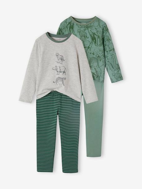 Pack de 2 pijamas «selva» para niño verde 