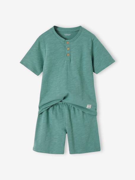Pijama con short personalizable niño verde esmeralda 