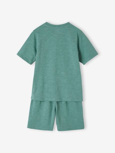 Pijama con short personalizable niño verde esmeralda 
