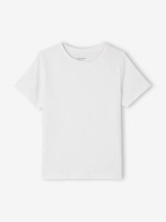 camisetas-Camiseta lisa de manga corta, para niño