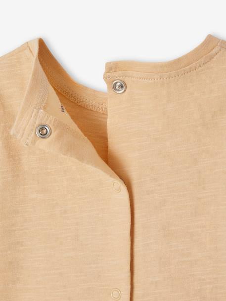 Pack de 2 camisetas de manga corta y algodón orgánico para recién nacido beige 