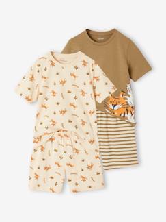 Niño-Pijamas -Pack de 2 pijamas con short tigre para niño