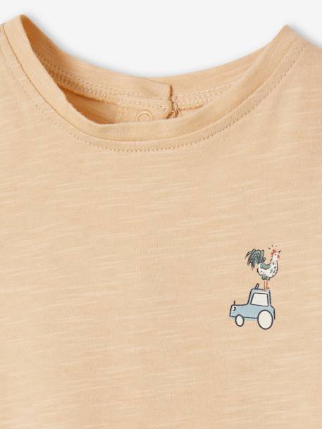 Pack de 2 camisetas de manga corta y algodón orgánico para recién nacido beige 