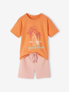 Ecorresponsables-Pijama con short con palmeras para niño