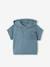 Conjunto bebé camiseta con capucha y short de nido de abeja verde azulado 