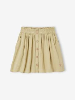 Faldas-Falda a color de gasa de algodón, para niña