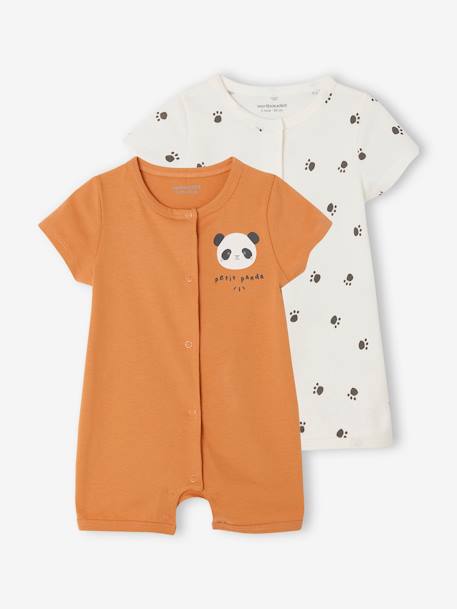 Ecorresponsables-Bebé-Pijamas-Lote de 2 macacões para recém-nascido