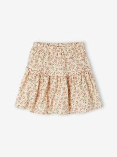 Faldas-Falda con flores de gasa de algodón para niña