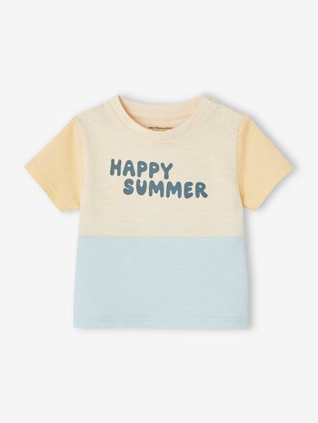 Ecorresponsables-Bebé-Camiseta colorblock para bebé "Happy summer"