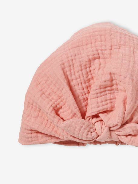 Sombrero estilo fular anudado liso para bebé niña rosa+rosa maquillaje 
