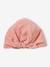 Sombrero estilo fular anudado liso para bebé niña rosa maquillaje 