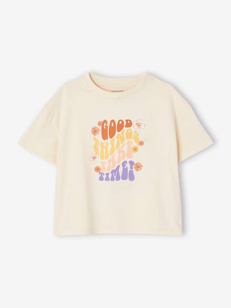 Conjunto camiseta 'Flower Power' y short para niña lila pulverizado 