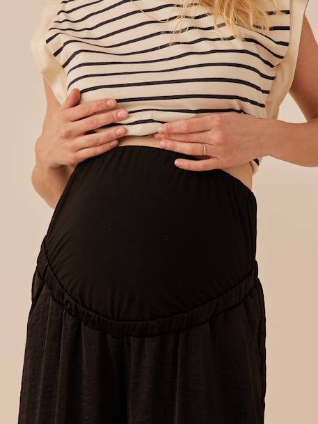 Pantalón ligero estilo palazzo para embarazo ENVIE DE FRAISE beige arena+negro 