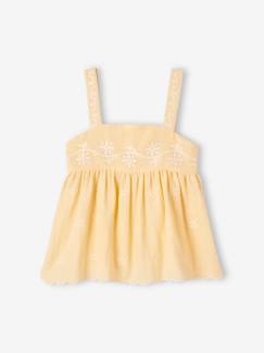Niña-Blusa bordada de gasa de algodón para niña
