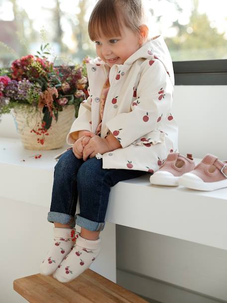 Pack de 3 pares de calcetines 'cerezas' para bebé niña rosa viejo 