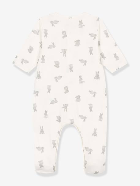 Pijama bebé conejitos de tejido túbico PETIT BATEAU blanco 
