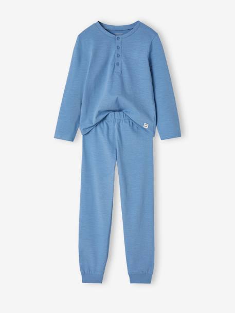Pijama personalizable de punto slub para niño azul jeans 