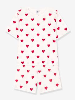 Pijama con short corazón de algodón para mujer PETIT BATEAU