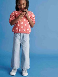 Niña-Pantalones-Pantalón pesquero ancho con bolsillos de corazón para niña